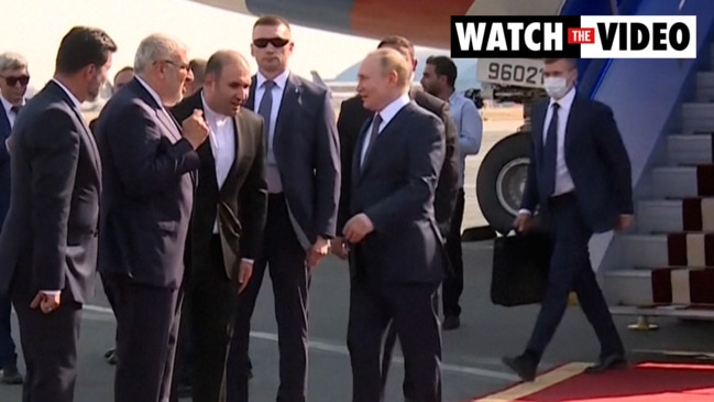 Vladimir Putin looks shaky as he lands in Tehran