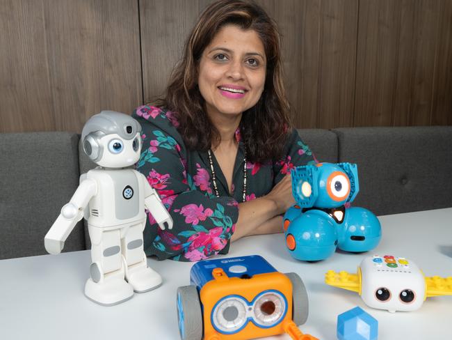 The Wall-E-like creatures are the brainchild of Swinburne University of Technology senior lecturer Dr Sarika Kewalramani. Picture: Tony Gough