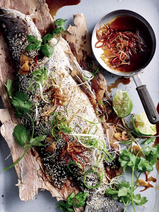 Roasted Whole Barramundi with Ginger &amp; Soy Dressing. Picture: taste.com.au