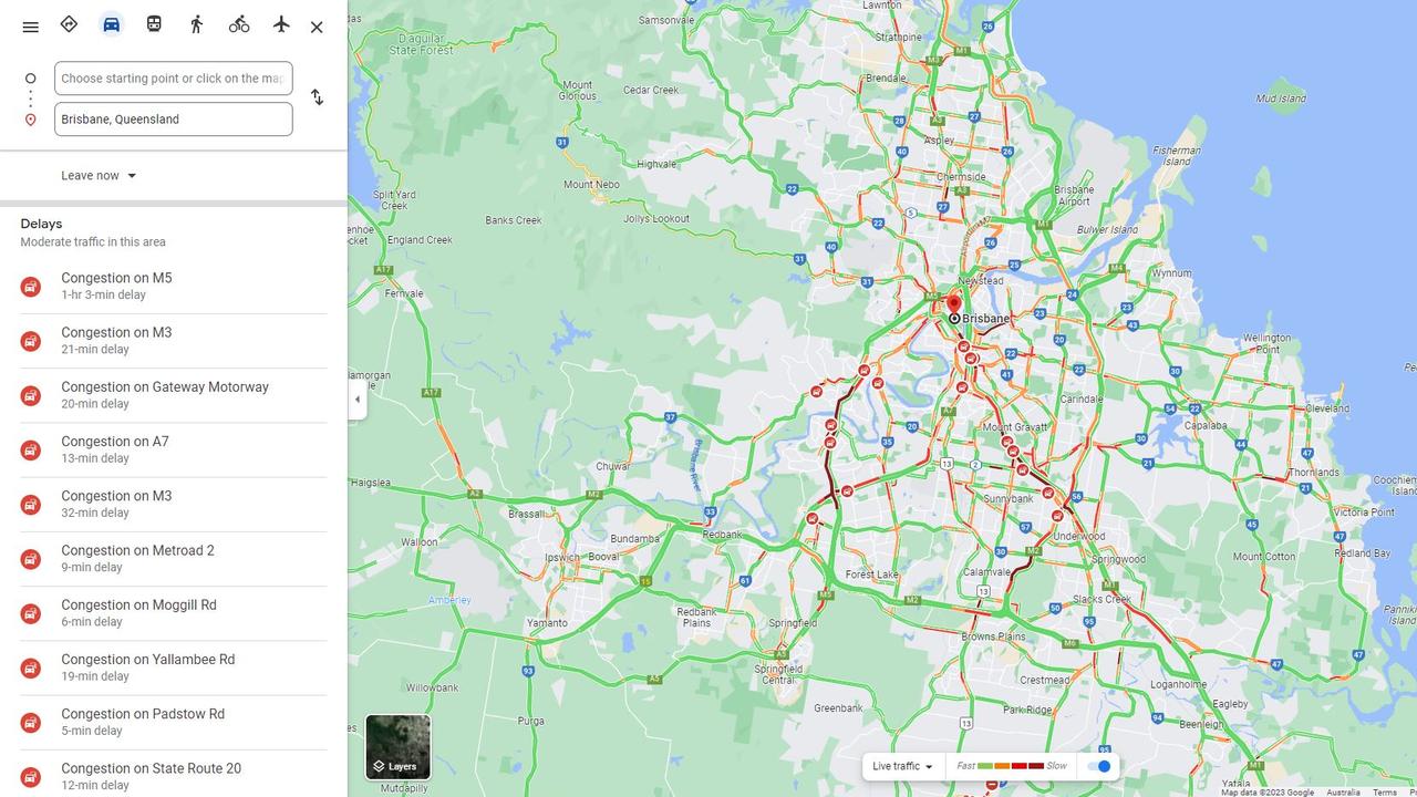 Brisbane traffic: Eight crashes, 1.5 hour delays as wet weather hits ...