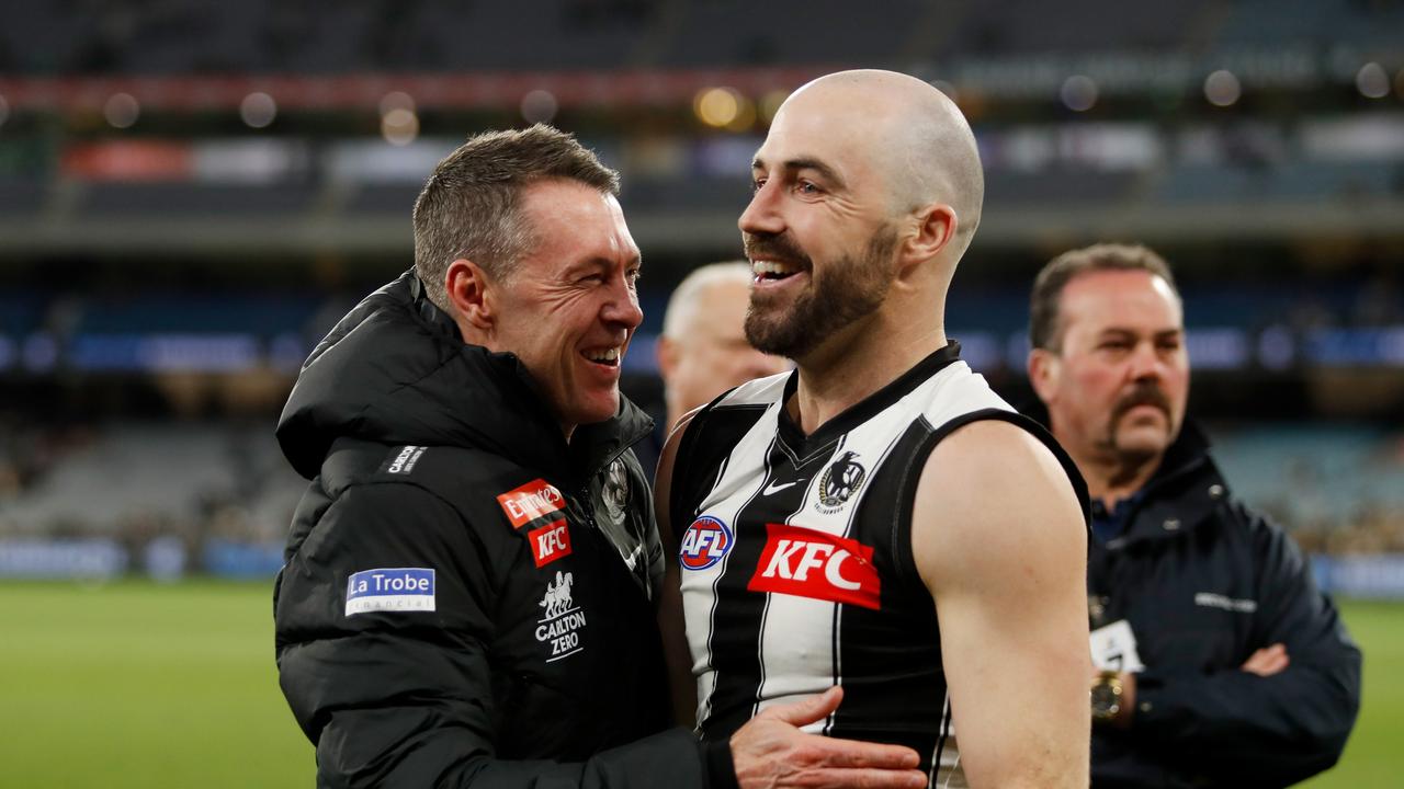 Steele Sidebottom backed Craig McRae’s post-game reminder. Picture: Dylan Burns/AFL Photos via Getty Images