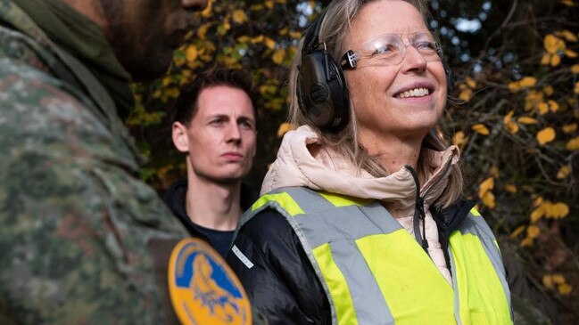 Kajsa Ollongren, the Dutch defence minister, visits Ukrainian soldiers being trained in the north of England by British and Dutch troops.