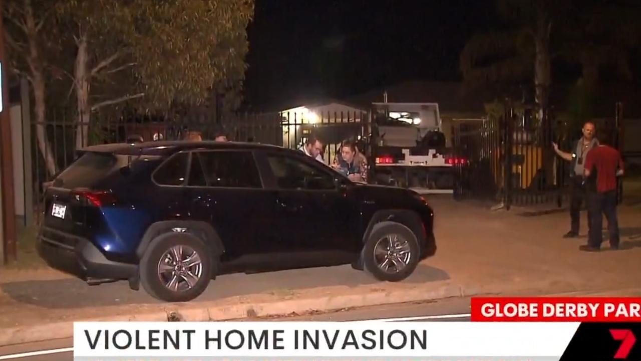 A 49-year-old man has allegedly been bashed in a violent home invasion in Globe Derby Park. Picture: 7News.