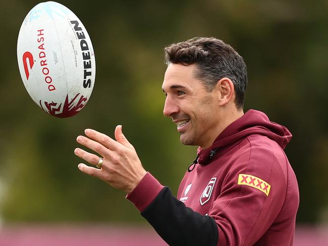 GOLD COAST, AUSTRALIA - JUNE 06: Maroons coach Billy Slater during a Queensland Maroons State of Origin training session at Sanctuary Cove  on June 06, 2022 in Gold Coast, Australia. (Photo by Chris Hyde/Getty Images)