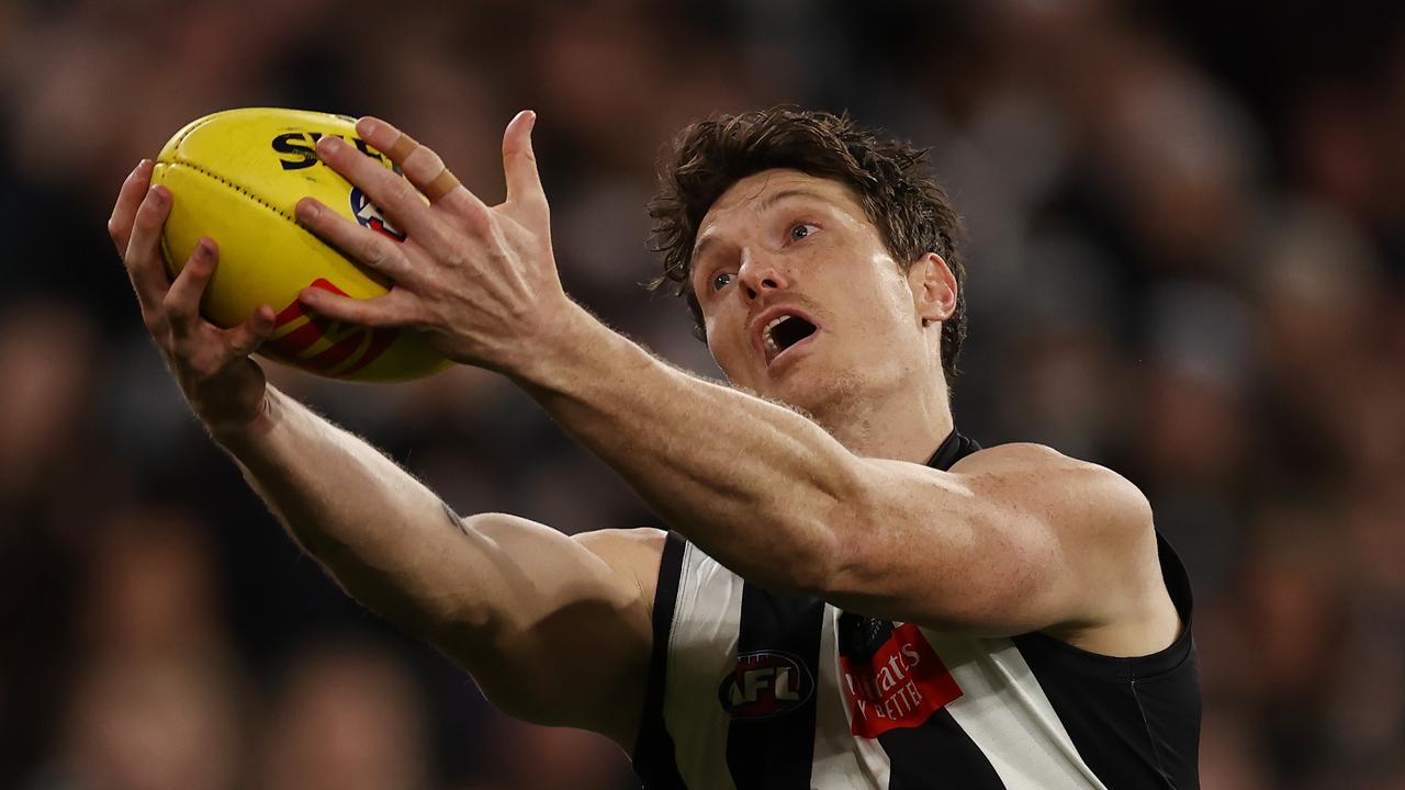 Collingwood forward Brody Mihocek found form again with five goals against Geelong. Picture: Michael Klein