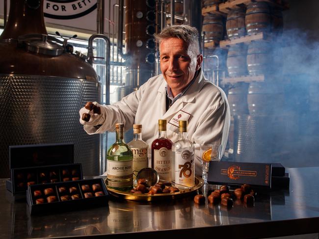 Ben Kolly with some of the gin chocolates. Picture Matt Turner.