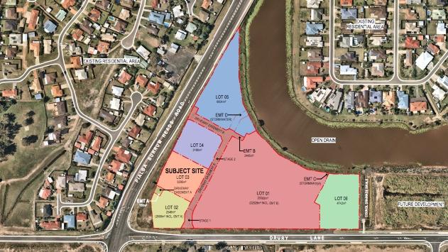 A bird's eye view of the proposed development site at the corner of Pialba-Burrum Heads Rd and Drury Lane. Photo: Contributed