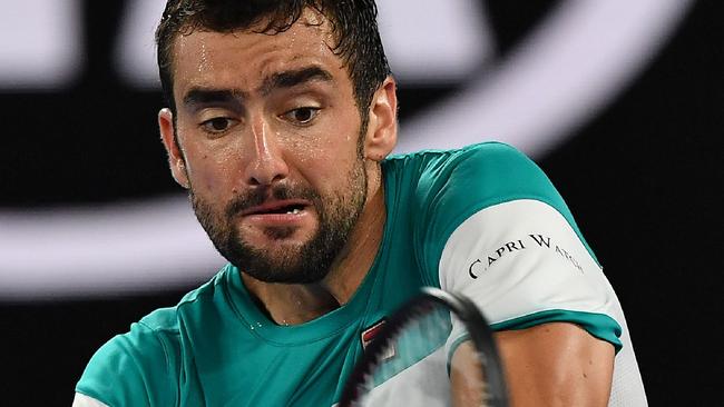 Marin Cilic’s night got off to a rough start before he finally found form in the second set.