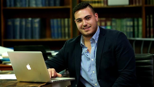 Law clerk Michael Spyrou says technology will play a big role in his future. Picture: Kelly Barnes.