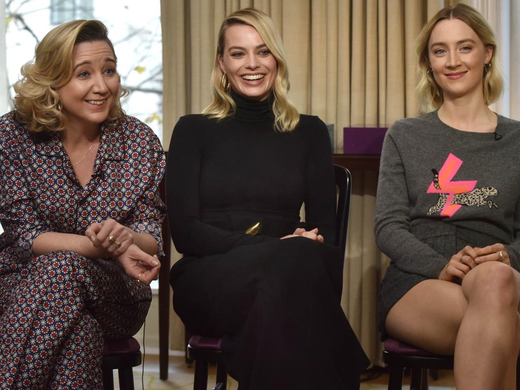 Director Josie Rourke, Margot Robbie and Saoirse Ronan in an interview for Mary, Queen of Scots. Picture: Jeff Overs/BBC Picture Publicity