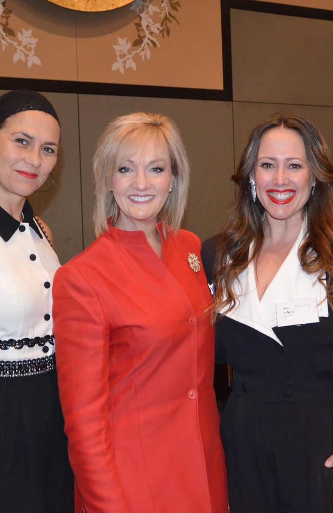 Monique di Mattina, Heidi Victoria and Fem Belling enjoy the Rotary 100th anniversary. Picture: Supplied