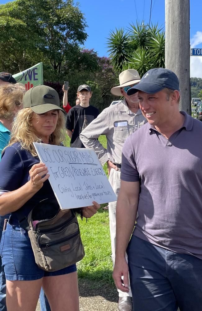 Premier Stephen Miles travelled to Eungella on April 2 to meet the community over the controversial Pioneer-Burdekin pumped hydro project. Picture: Fergus Gregg