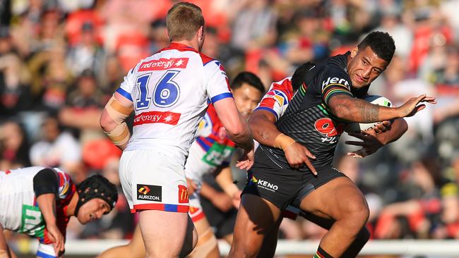 Viliame Kikau on the charge for the Panthers. Picture: Getty Images