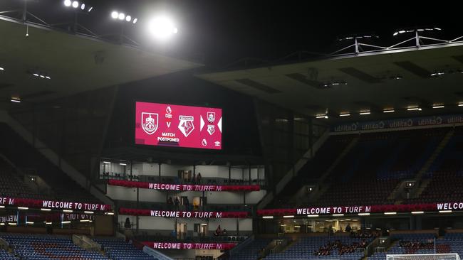 Empty stands were the order of the day in Burnley. (Photo by Jan Kruger/Getty Images)