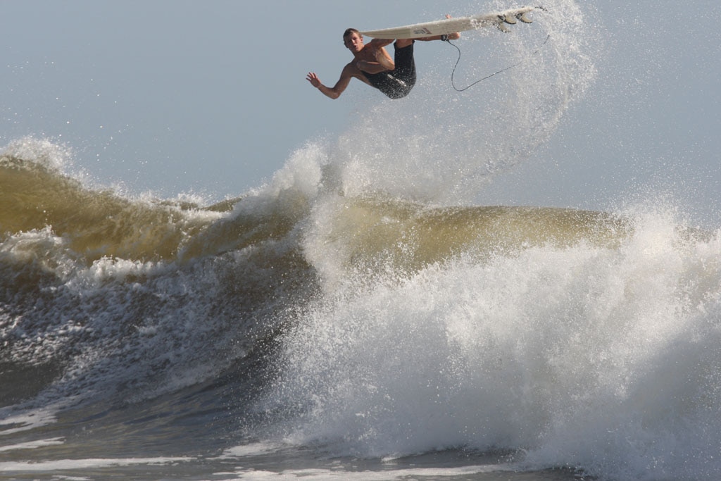 The moves were bigger and the tubes getting longer as the swell from an ex-cyclone sends massive waves onto the Sunshine Coast point breaks. Picture: Nicholas Falconer