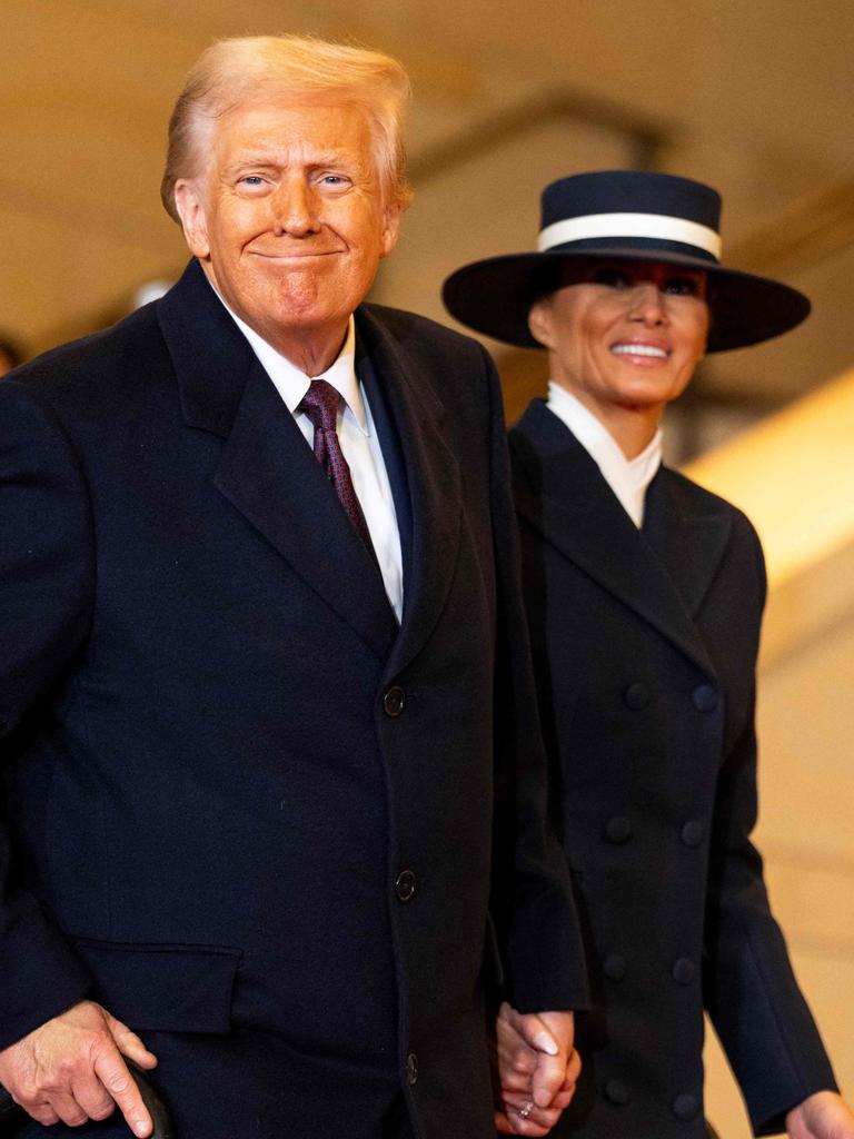 Her coat is believed to retail for around $6000 while her shoes and hat add another $3000 to the total. Picture: Greg Nash / POOL / AFP