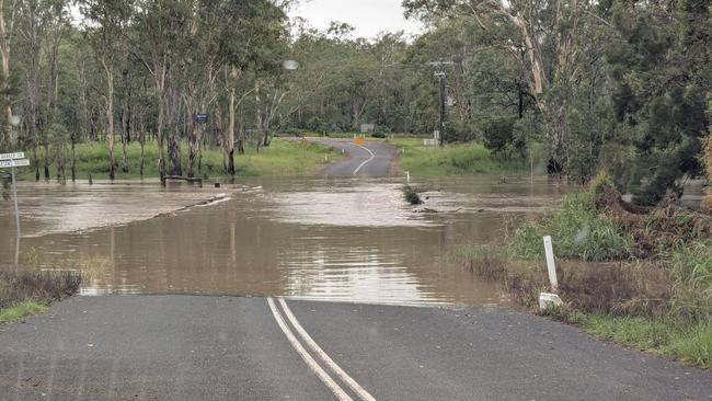 The Booie Road in Barkers Creek has been flooded. Picture: Facebook / South Burnett Flood Watch