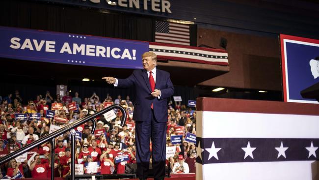 Donald Trump speaks at a rally in Casper, Wyoming. Picture: Getty Images.