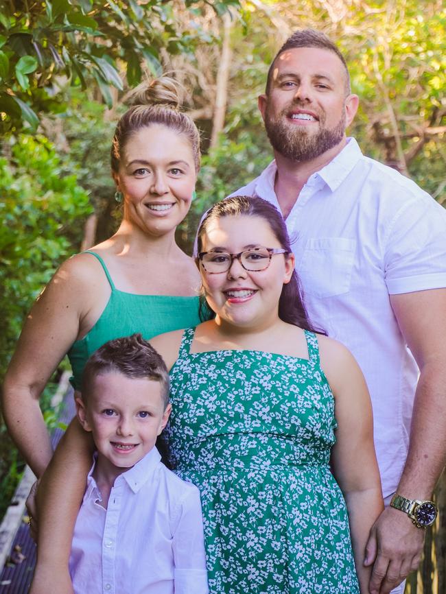 Back, Emily Scriven, Aaron Castell (Rainforest Cafe business owners), front, Roco Castell and Angelina Scriven. Picture: supplied