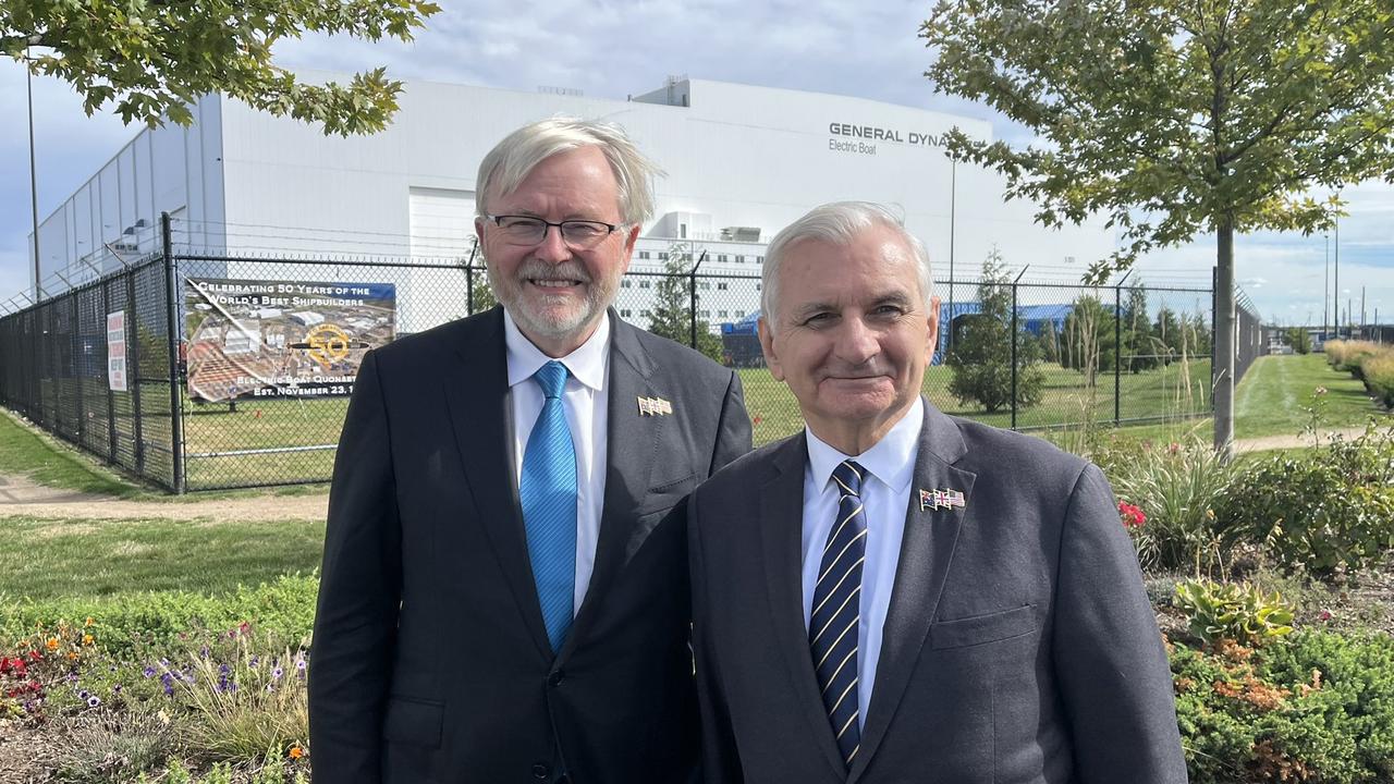 Ambassador to the US, Kevin Rudd with Democratic senator Jack Reed in the US today. Picture: Twitter