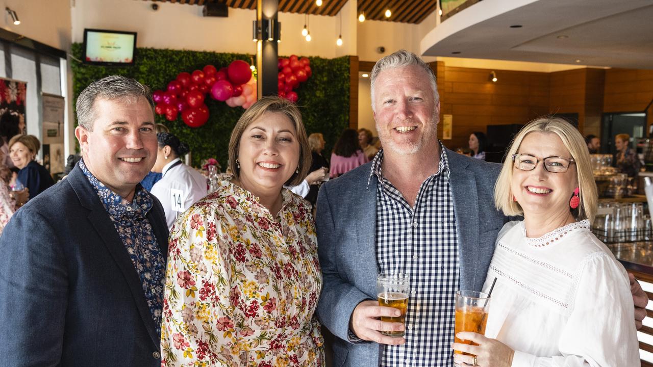 At Fitzy's Colour of Change luncheon are (from left) Anthony Bowe, Nadine Bowe, Dan Dwan and Katie Dwan raising funds for local breast cancer support, Thursday, May 26, 2022. Picture: Kevin Farmer