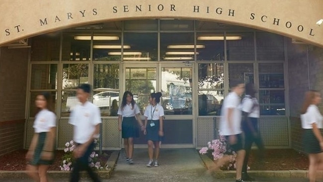 St Marys Senior High School has closed due to a positive test for COVID-19. Students pictured are not involved in positive test. Picture: Supplied