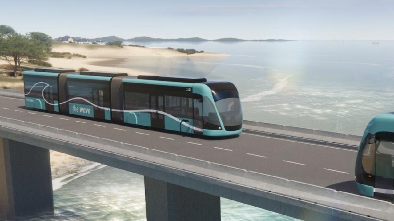 The Wave bus metro project will take people to Maroochydore and the Sunshine Coast Airport, rather than light or heavy rail.