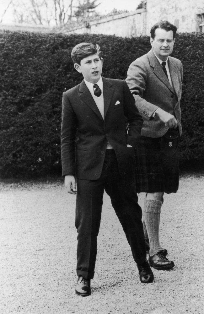 Prince Charles arrives at Gordonstoun School in Scotland for his first term in 1962. Picture: Central Press/Getty