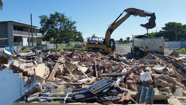 Demolition of one of the homes on Lytton Rd, East Brisbane.