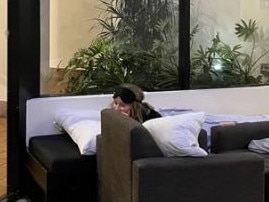 Having called after-hours customer services, Booking.com, and several other hotels in the city, the pair had no choice but to camp in  Park Regis' reception. Picture: Reddit/Trqnx.