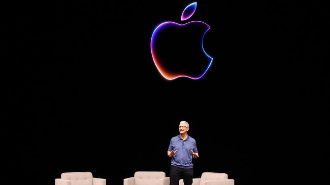 Mr Cook at WWDC. Picture: Justin Sullivan / Getty Images via AFP