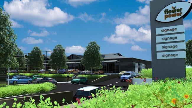 An artist's impression of the proposed $14 million redevelopment of the Flower Power “Bond’s” outlet on Mona Vale Rd, Terrey Hills. Picture: Supplied