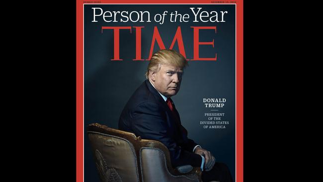 US president-elect Donald Trump as Person of the Year cover in 2016. Picture: AFP/TIME Inc./Nadav KANDER