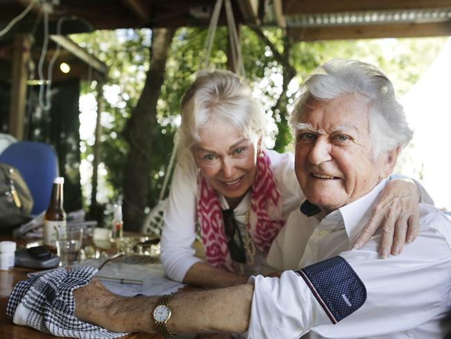 Bob Hawke and wife Blanche d'Alpuget backstage at Woodfordia. 28th, December. 2018. Picture: Megan Slade