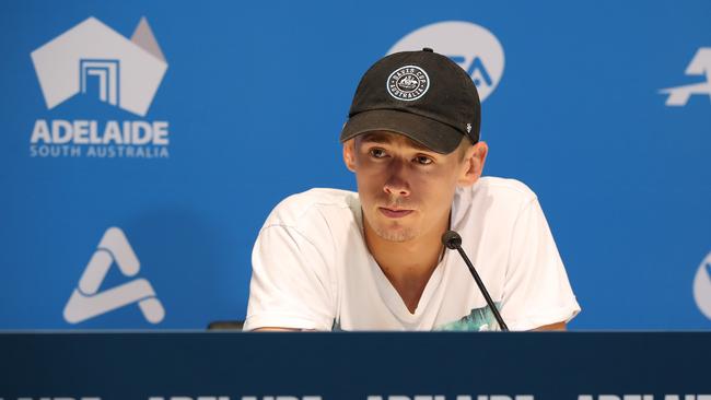 Australian No.1 Alex de Minaur explains his reasons for withdrawing from the Adelaide International. Picture: Paul Kane/Getty Images