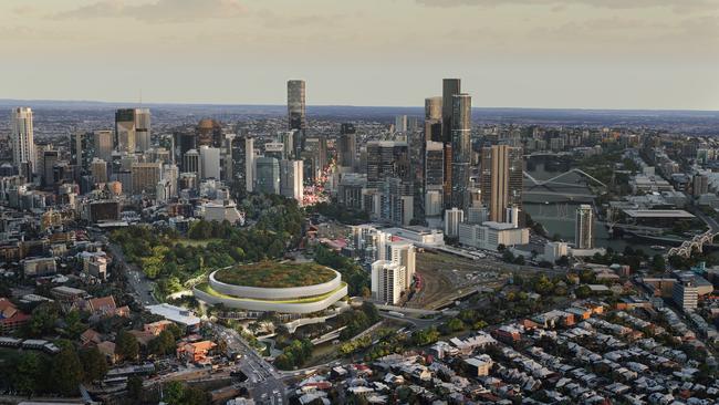 A concept of the Brisbane Arena at Roma Street Parkland