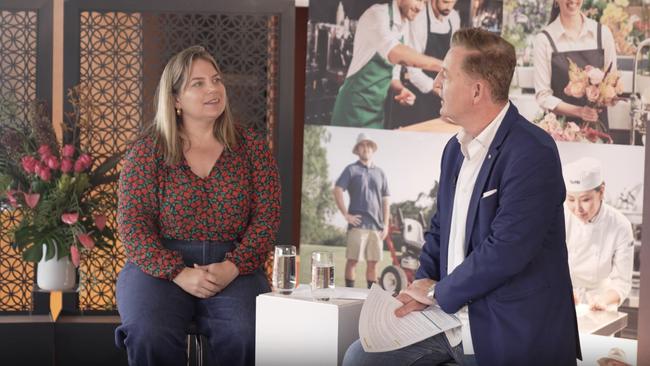 Cookbook author and former Fred's chef Danielle Alvarez. Alvarez, Luke Mangan and Neil Perry held a Q&amp;A panel for food and hospitality students called 'The Inspired Series' at TAFE Ultimo. Picture: Supplied