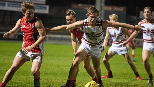 Jamison Murphy (front) in action for PAC against Henley in the 2019 Open Schools Cup match. Picture: Matt Loxton