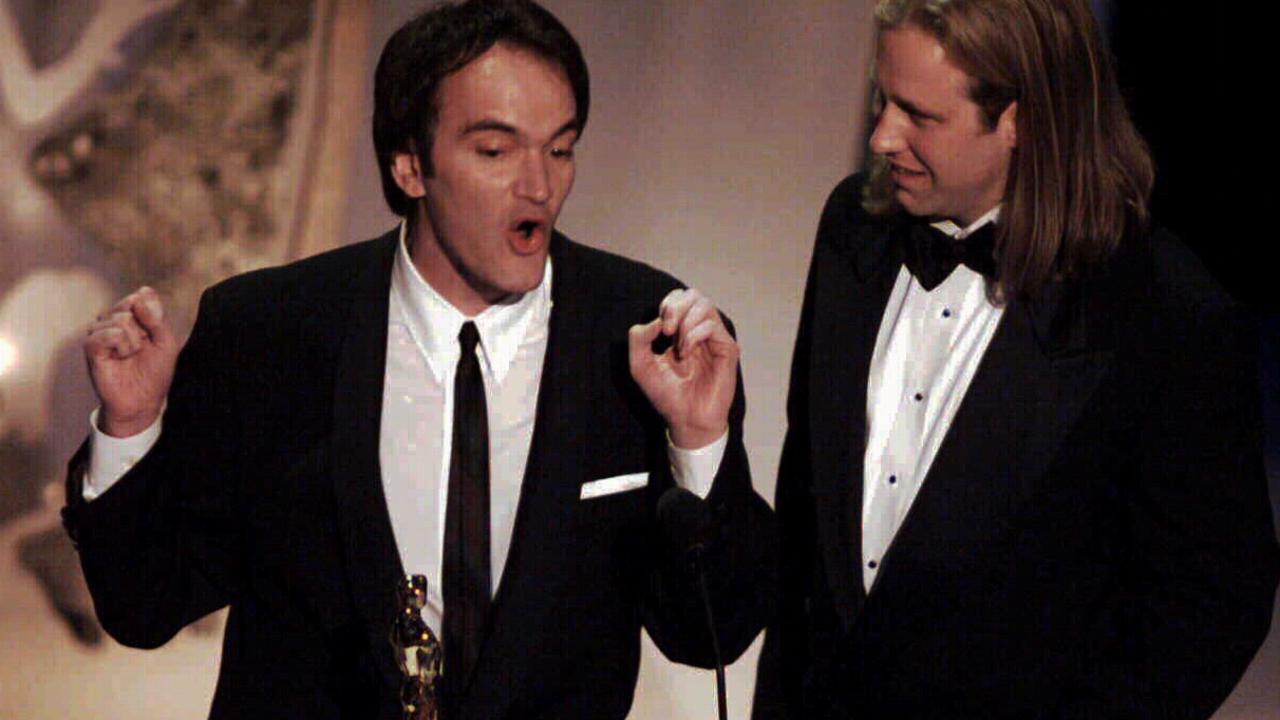 Quentin Tarantino accepts the Academy Award for Pulp Fiction for Best Original Screenplay.