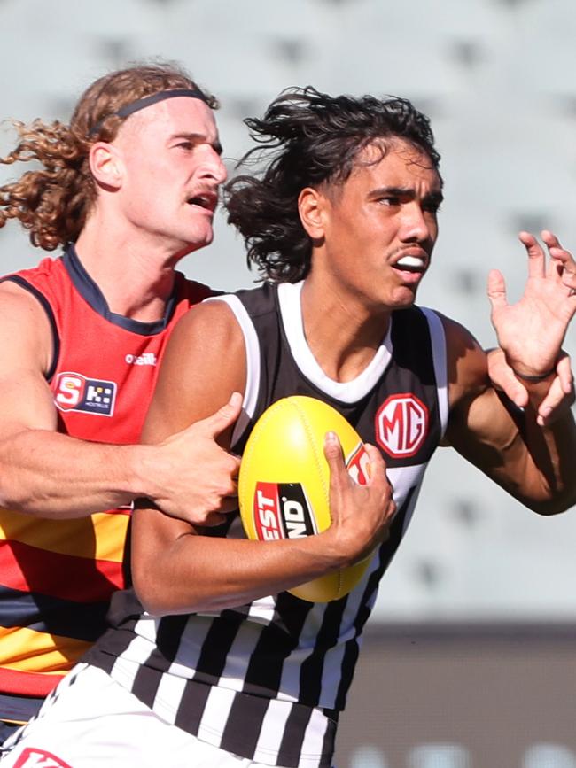 Burgoyne is the son of club great, Peter. Picture: SANFL Image/David Mariuz