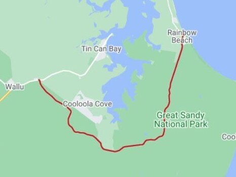 Single-vehicle crash at Cooloola Coast