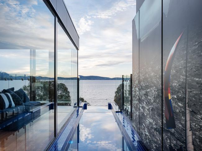 The lap pool between the new luxurious apartments in Battery Point in Hobart called The Finish LIne. For TasWeekend travel story. ONE-TIME USE ONLY MUST CREDIT ADAM GIBSON