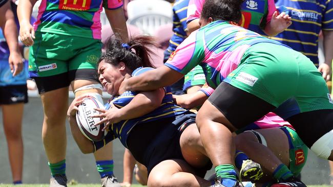 Maletina Brown scoring a try. 17 October 2020 Herston Picture by Richard Gosling