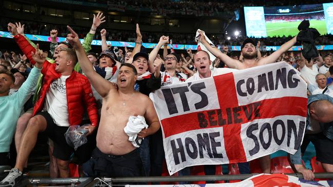 Fans of England celebrate their side's victory. Picture: Carl Recine - Pool/Getty Images