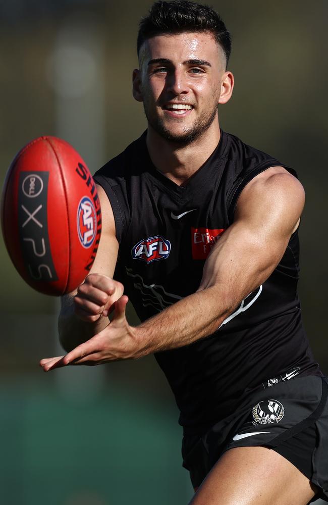 Nick Daicos played in half of the match simulation. Picture: Michael Klein