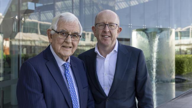 Canberra Airport owner Terry Snow with CEO Stephen Byron.