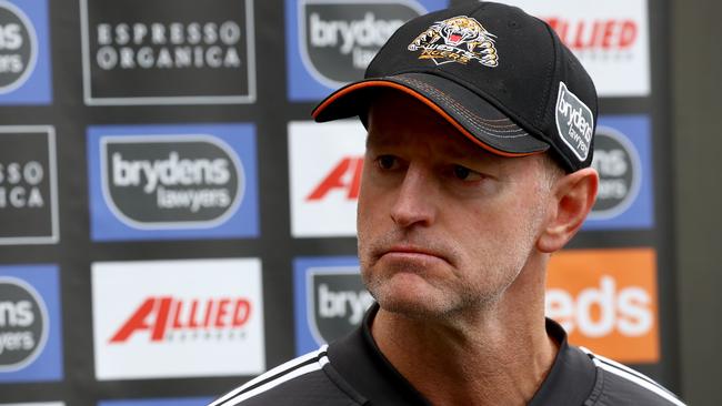 Wests Tigers coach Michael Maguire has a major rebuilding job ahead. Picture: Toby Zerna