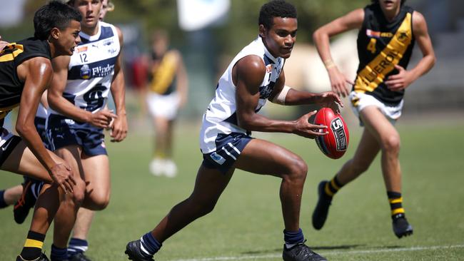 South Adelaide’s Benny Barrett in action during the round four under-16 game against Glenelg. Picture: Cory Sutton, SANFL