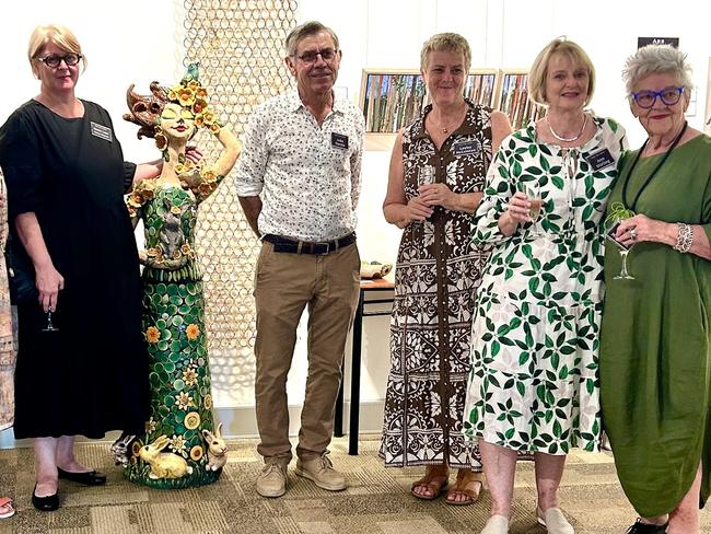 Lines and Designs artists. Left to right: Wendy Fry, Cate Edwards, Fiona Hayes, John Hardie, Lesley McLennan, Ann Stirling, Joan Morrison.