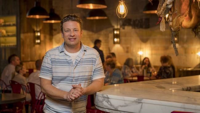 Jamie Oliver will open his first Australian Jamie Oliver’s Pizzeria on the Gold Coast soon. Pictured in his Brisbane restaurant earlier this year. Pic Peter Wallis